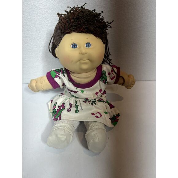 1990 Vintage Cabbage Patch Crimp and Curl Doll Hasbro barney dress hair tools - Picture 1 of 7